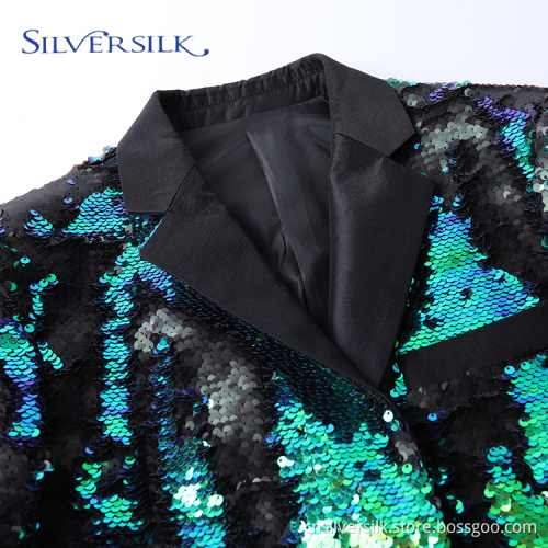 Bling Bling Blazer Fancy Reversible Pailletten für Männer